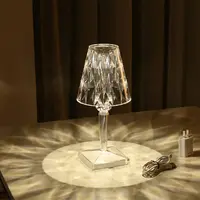 Lámpara de proyección de techo de mesa transparente de cristal para iluminación del hogar, lámpara Led redonda moderna