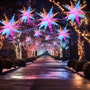 Estrella Morava LED de 23 Pulgadas, Estrella de Papel 3D de 18 Puntas, Colgante, Impermeable, para Decoración Navideña del Hogar, Fiestas, Porche, Jardín - Product Image 1