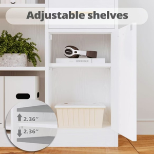 Estantería de esquina de 76 de altura, 6 niveles, en forma de <span class=keywords><strong>L</strong></span>, con 10 Estantes abiertos, 2 cajones de almacenamiento para sala de estar, hogar y oficina - Product Image 4