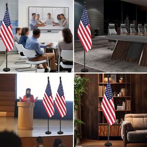 Juego de Soportes para Banderas de Oficina en Oro y Plata, Soporte de Piso de Acero Inoxidable con Técnicas de Impresión Digital, Asta y Bandera para Oficina - Product Image 5
