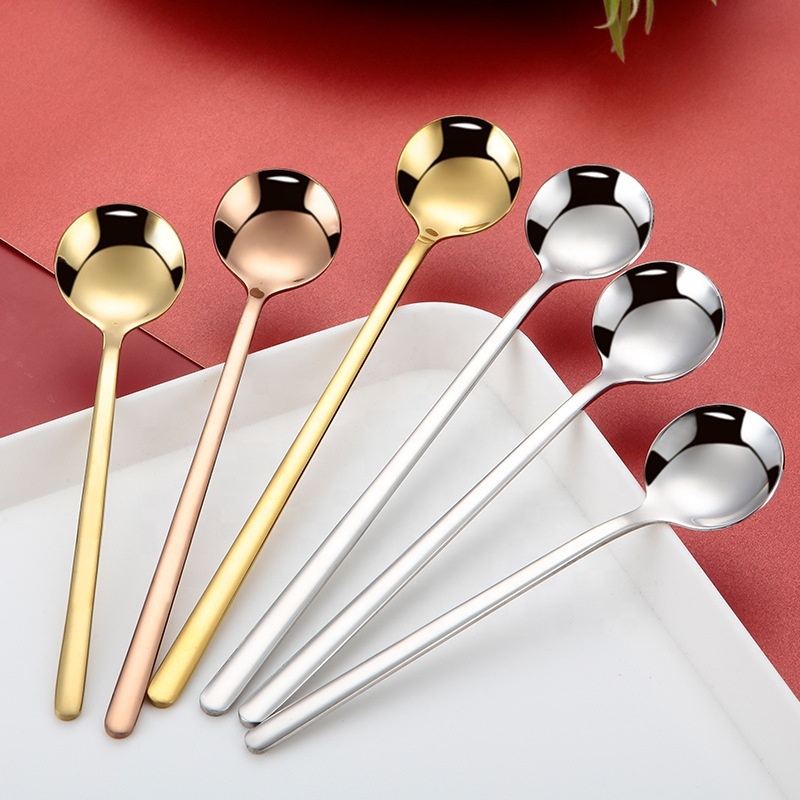 Dishwasher Safe Stainless Steel 18/8 Rose Gold Modern Luxury Coffee Spoon 13cm/15cm/17cm for Party Use · image 2