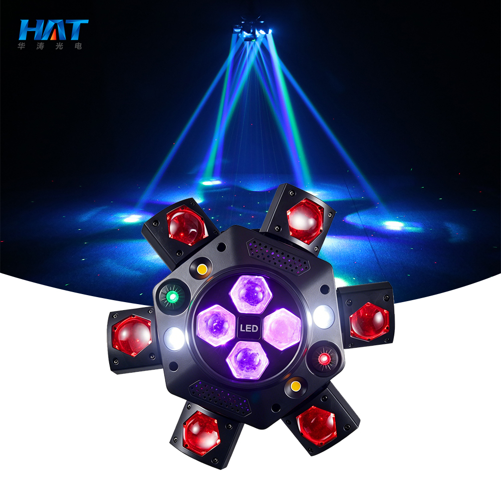 New 150W LED DJ Disco Party Club Light IP33 6-Arm Bee Eye Moving Head Light with DMX512 Control for KTV & Stage