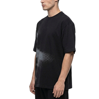 T-shirt graphique court personnalisé TOPSHOW 100 % coton, délavé à l'acide, 240 grammes, épaules tombantes, effet vieilli, style vintage pour hommes