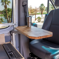 Pied de table arrière réglable en alliage avec système de fixation pivotant pour table de camping-car/table de pique-nique et caravane
