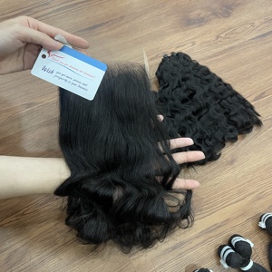 Extensiones de cabello vietnamita Thanh 100% Virgin Remy, cierre Premium transparente para máquina de encaje HD, trama doble, todos los colores listos - Product Image 2