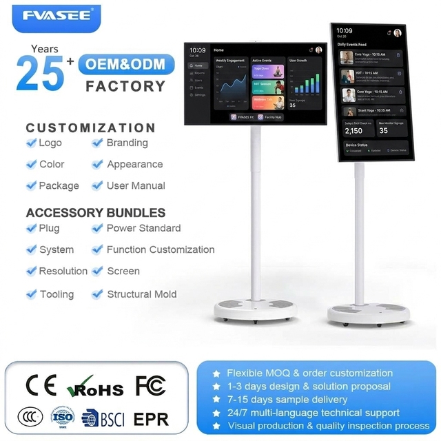21.5Inch Rotating Wireless Screen with 13MP Camera 1080P Floor Standing Digital Signage Tablet PC CE