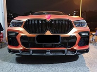 Kit carrosserie fibre de carbone type LD pour BMW X6 G06, lèvre avant, diffuseur arrière, jupes latérales, spoiler, coque de rétroviseur en maille centrale