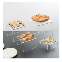 Rehausseurs de table en acrylique transparent pour la restauration, présentoirs à buffet en acrylique à niveaux personnalisés, ensemble de rehausseurs à gâteaux
