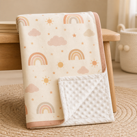 Couverture bébé en peluche double face personnalisée Hongbo avec dos à pois, impression OEM ODM pour les couvertures de chambre d'enfant