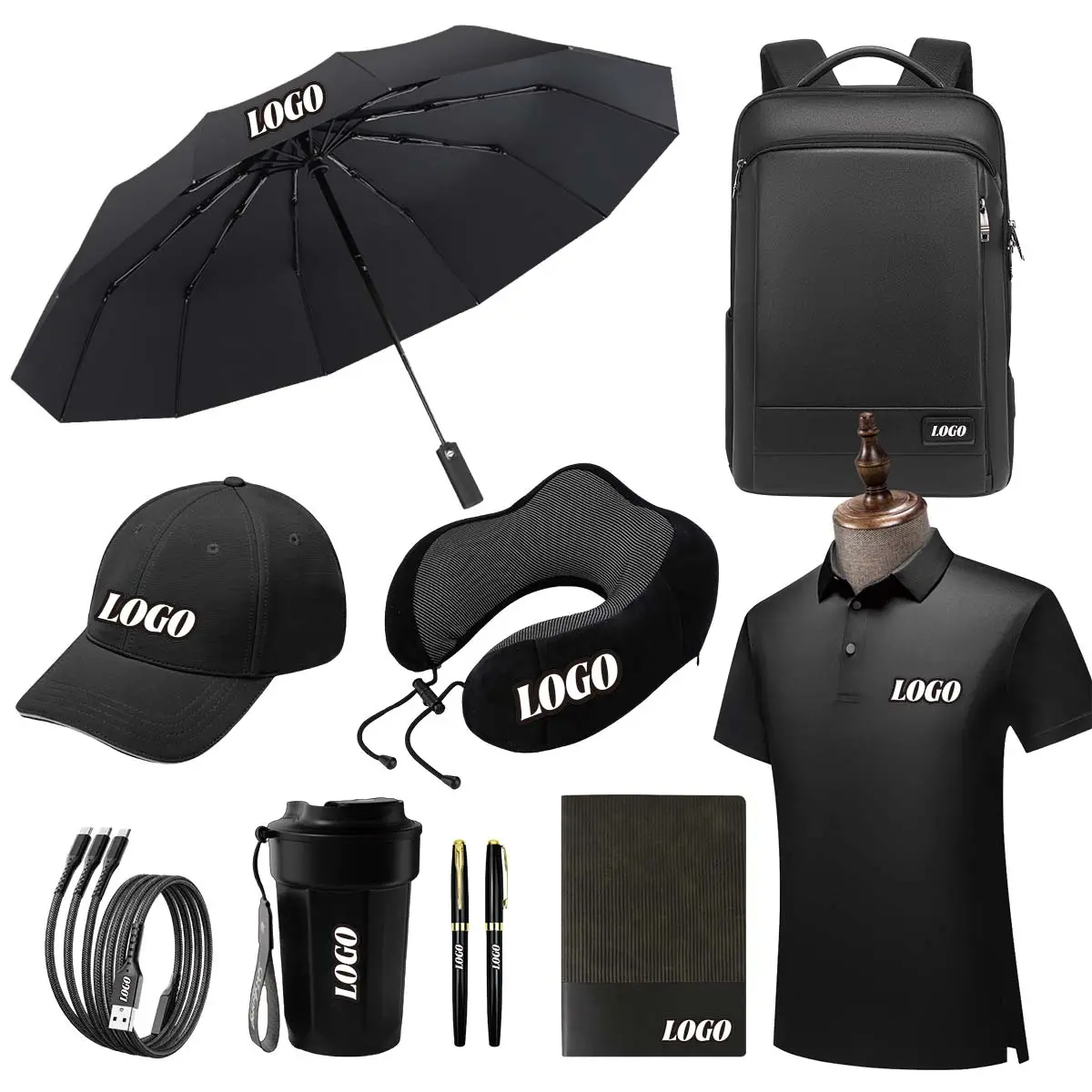 Conjunto de presente de negócios para lembrancinhas, eventos, papelaria, feiras comerciais corporativas, logotipo personalizado, conjunto de presentes promocionais