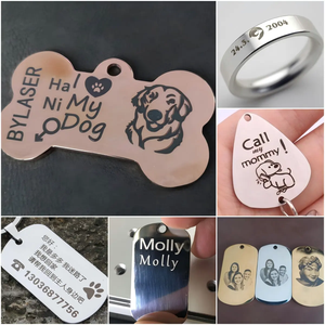 آلة وسم علامات الكلاب المحمولة بالليزر من الفولاذ المقاوم للصدأ 20 واط من ألياف الليزر وسم حلقة وسم - Product Image 6