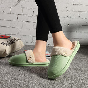 รองเท้าแตะผ้าฝ้ายคุณภาพเยี่ยมสำหรับฤดูหนาว ใส่ได้ทั้งผู้หญิงและผู้ชาย พื้นหนากันลื่น ปลายเปิด เหมาะสำหรับฤดูใบไม้ร่วงและฤดูร้อน - Product Image 2