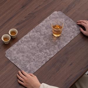 Tapis à thé en microfibre, chemin de table rectangulaire imperméable pour cérémonie du thé, usage domestique, couleurs gris, rouge, bleu, marron, blanc cassé - Product Image 4