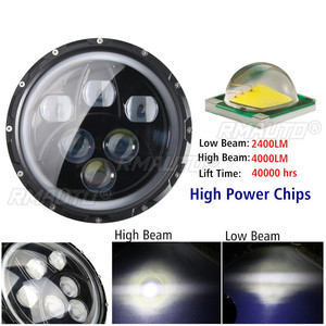 2 Faros Delanteros LED Redondos de 7 Pulgadas con Ojo de Ángel para Jeep/Wrangler Lada Niva 4x4 - Product Image 2