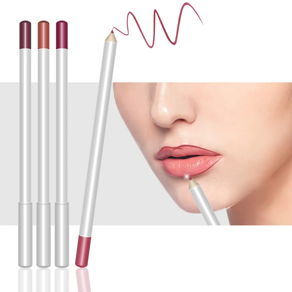 Wasserdichter Nude Color Matte Lipstick Lip Liner Bleistift set Langlebiger Lip liner für das tägliche Leben
