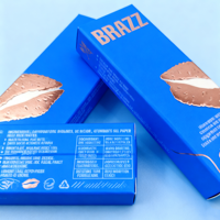 Boîtes de papier d'emballage cosmétique vides en or personnalisées Boîte d'emballage de tube de baume et de brillant à lèvres de maquillage avec logo