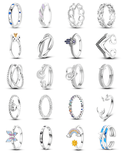 Anillo <span class=keywords><strong>de</strong></span> boda <span class=keywords><strong>de</strong></span> plata chapada con circonitas delicadas y engaste <span class=keywords><strong>de</strong></span> canal <span class=keywords><strong>para</strong></span> <span class=keywords><strong>mujer</strong></span> - Product Image 2