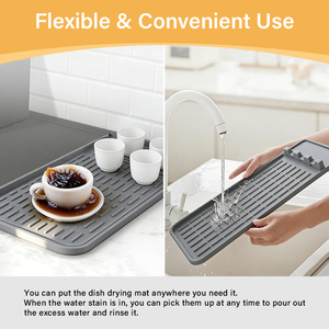 Tapis à café en <span class=keywords><strong>silicone</strong></span> - Tapis antidérapant et imperméable pour machine à expresso |   Protecteur de comptoir anti-déversement pour bar à café et cuisine - Product Image 4