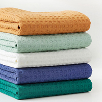 Couverture en bambou gaufré de qualité supérieure, 100% viscose de bambou, 203x229cm, douce, tissée, légère, pour la décoration de la chambre