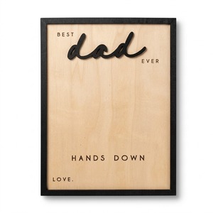Ornement en bois personnalisable avec empreinte de main de papa, artisanat artistique découpé au laser, cadeau pour la fête des pères et souvenir familial - Product Image 6
