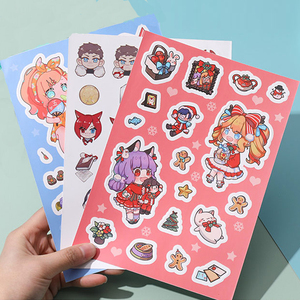 Feuilles d'autocollants décoratifs personnalisés en PVC vinyle, imperméables, avec impression mignonne, découpés, pour journal, anime et dessins animés - Product Image 1