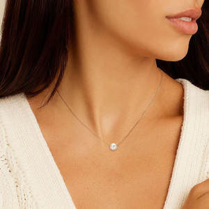 Collar con colgante de Zirconia Saturno de perlas naturales de agua dulce de <span class=keywords><strong>8mm</strong></span> de Plata de Ley 925 para mujer, collar de joyería de moda - Product Image 5