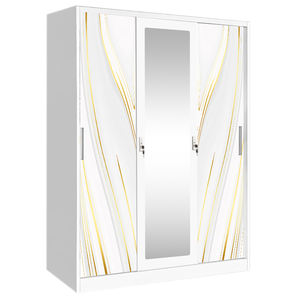 Armoire en métal, ensemble de meubles de chambre à coucher, armoire à vêtements en acier avec miroir, petite armoire à portes coulissantes ou battantes, casier - Product Image 5