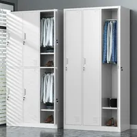 Armoire de rangement pour vêtements en acier durable, 6 portes, casier pour employés, école, supermarché, armoire métallique avec barre de suspension, Garderobeskap