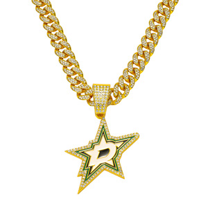 Vente en gros Dallas Stars Chaîne Collier Charm Ice Cuban Collier pour personnalisé <span class=keywords><strong>NFL</strong></span> MLB NHL Team Pendentif <span class=keywords><strong>Meilleur</strong></span> cadeau Fans - Product Image 1