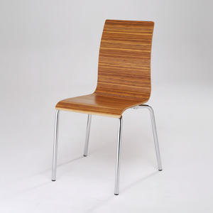 Chaises de salle à manger carrées modernes en bois avec 3 lignes de design, empilables, pour la cuisine et la salle à manger - Product Image 1