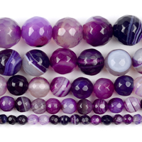 Perles en pierre naturelle à facettes agate violette pour la fabrication de bijoux perles rondes lâches bracelet à bricoler soi-même collier