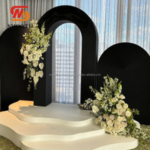 SMOOTH Luxury Customized Wedding Event Stage <b>Decoration</b> Black PVC Arch <b>Set</b> With Ripples Arch Stand For <b>Party</b> - Product Image 5