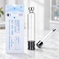 Cartucho de Vidrio Borosilicato Transparente Estéril de 3 ml, Ecológico, Desechable, con Tapa de Aluminio y Sello de Goma