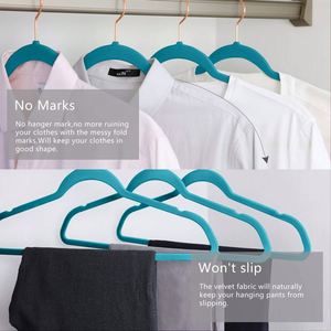 Wholesale Premium Non-Slip 360 Degree Swivel Saving Colorful Design Velvet <b>Hanger</b> Stainless Steel for Children's Wardrobe - Product Image 3
