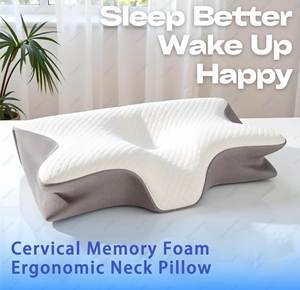 Oreiller de sommeil transfrontalier en mousse à mémoire de forme en forme de papillon pour le cou et les épaules avec housse rafraîchissante - Product Image 1