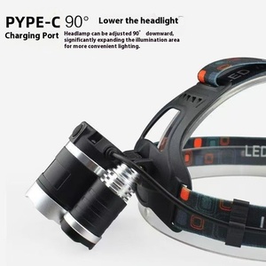 Đèn pha <span class=keywords><strong>LED</strong></span> công suất cao T6 sạc được bằng USB đèn câu cá ban đêm cảm ứng lấy nét cố định ba đầu - Product Image 3