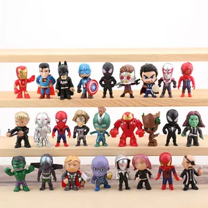 2022 nuevo estilo Mini 26 unids/set Marvel figura Thanos Pantera Negra SpiderMan figura de juguete modelo de coche adornos