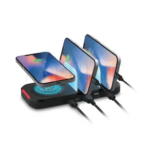With Colorful Led Light 10W Fast Charging Stand For Iphone For 4 In 1 Wireless Charger