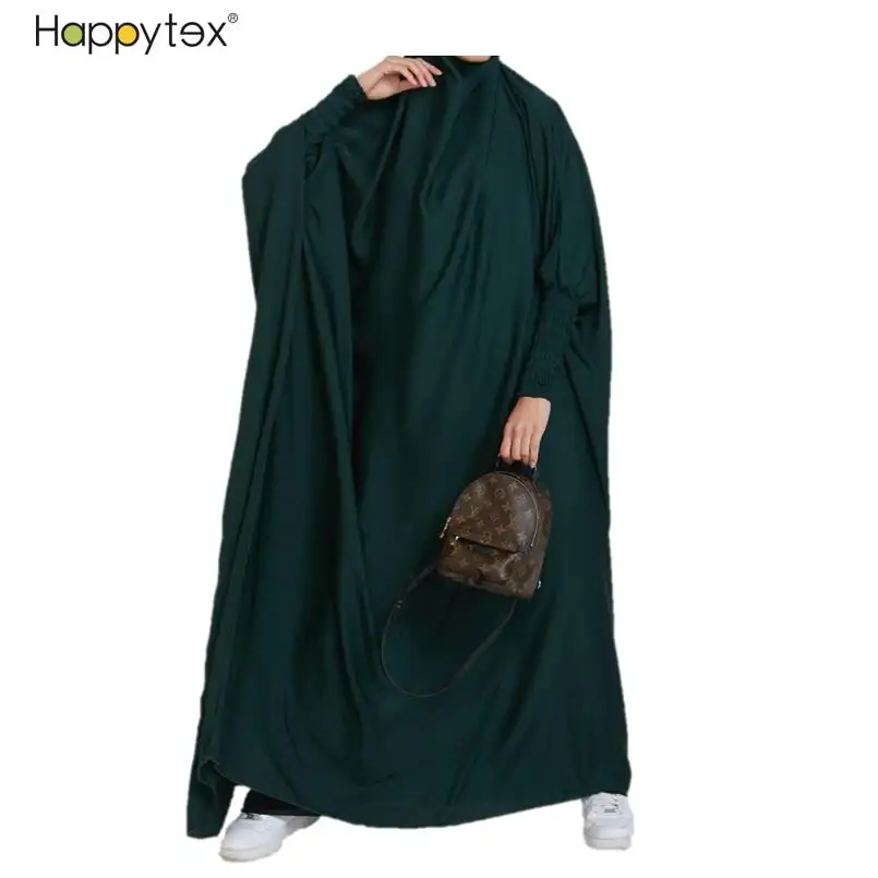 कस्टम नई दुबई टर्की सॉलिड रंग लंबी आस्तीन वाली मुस्लिम ड्रेस रोब महिलाओं की पोशाक पॉलिएस्टर लक्जरी अबाया वयस्क बच्चों के लिए