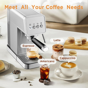 Machine à café expresso semi-automatique électrique en acier inoxydable avec logo personnalisé, réservoir <span class=keywords><strong>d</strong></span>'eau amovible de 1,1 L, auto-nettoyante, pour la maison - Product Image 3