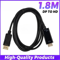 Vergoldetes DisplayPort-DP-auf-HDTV-Steckerkabel, 1,8 m, Multimedia, PVC-Ummantelung, 1080p Auflösung für HDTV, Computer, DVD