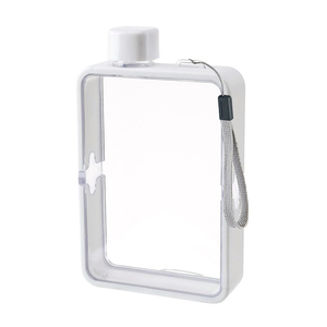 Botella de Agua Plana Reutilizable A5 de 380 ml, Transparente, Delgada, para Deportes, Camping, Viajes y Taza para Beber en Cualquier Lugar - Product Image 1