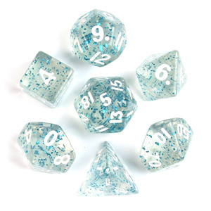 Set di Dadi Poliedrici in Acrilico Trasparente con Glitter Intagliati per Giochi di Ruolo - Product Image 4