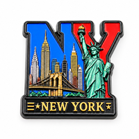 Souvenir Turistico 3D in Metallo e Lega di Zinco a Forma di Città USA: New York, Boston - Frigorifero Personalizzato per Matrimoni