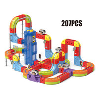 Juego de Tren Magnético, Bloques de Construcción DIY, 207 Piezas, Pista Educativa STEM con Torre Elevadora para Niños de 3+ Años, Regalo