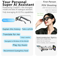 Lunettes intelligentes G3 PRO avec musique et navigation, enregistrement photo/vidéo, IA Q&A, résistance aux éclaboussures IP44, vision nocturne AR