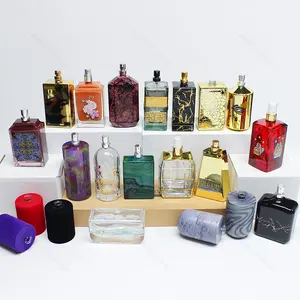Frasco de perfume de vidro vazio transparente com tampa magnética, frasco de vidro luxuoso personalizado para 15ml, 30ml, 50ml, 60ml e 100ml