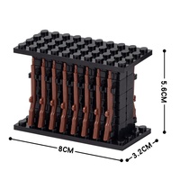MOC0078 74pcs Leguoguo WWII Ensemble militaire porte-arme avec arme Mini figurines blocs de construction Jouets Kit de construction