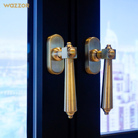Ventanas Francesas de Aluminio Impermeables con Aislamiento Acústico y Térmico para Decoración Exterior de Casas y Villas, Personalizables, Gran Venta Wazzor
