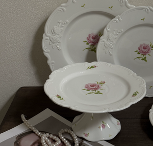 Juego de Vajilla de Cerámica Ecológica Moderna con Diseño de Rosa Blanca Estilo Relieve Rosa Forrestiana Francesa para Bodas - Product Image 4